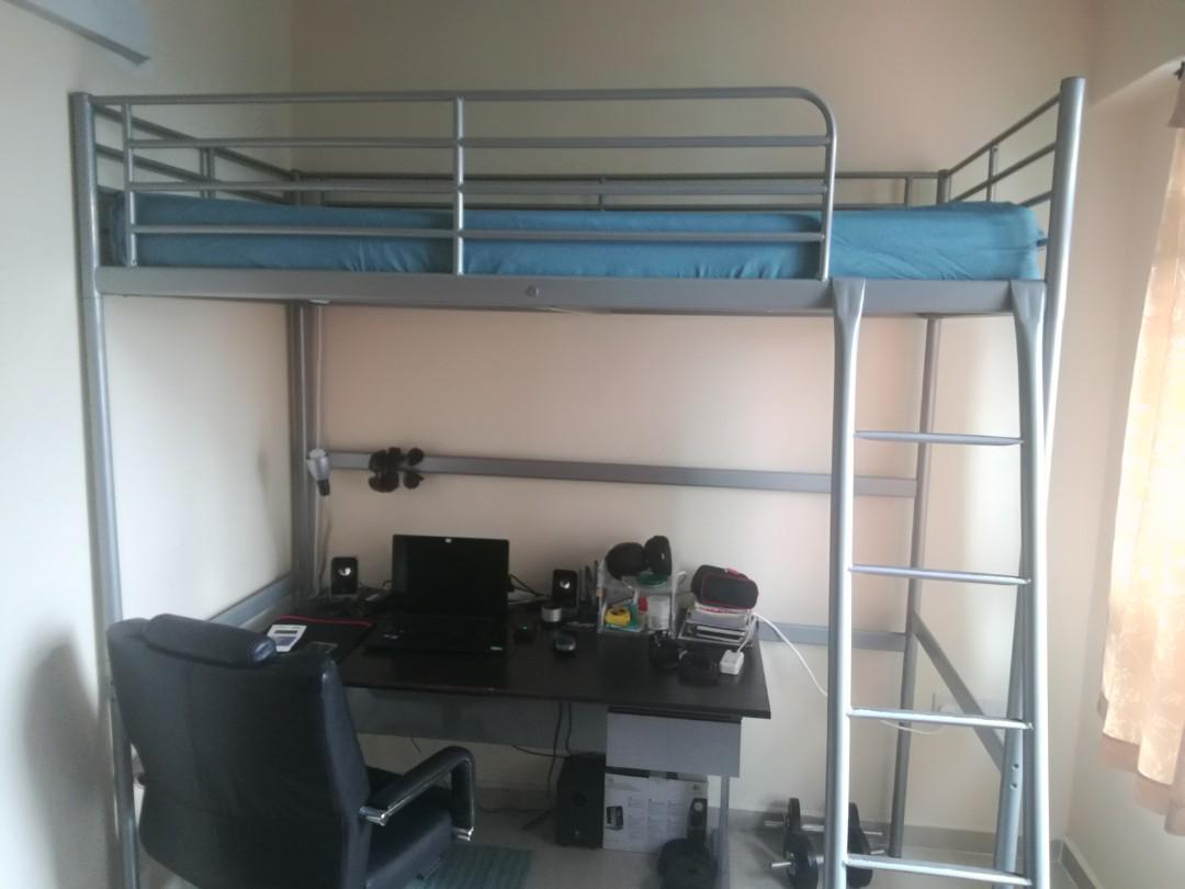 Ikea Svarta Loft Bed Frame Only Furniture Home Living Furniture Bed Frames Mattresses On Carousell