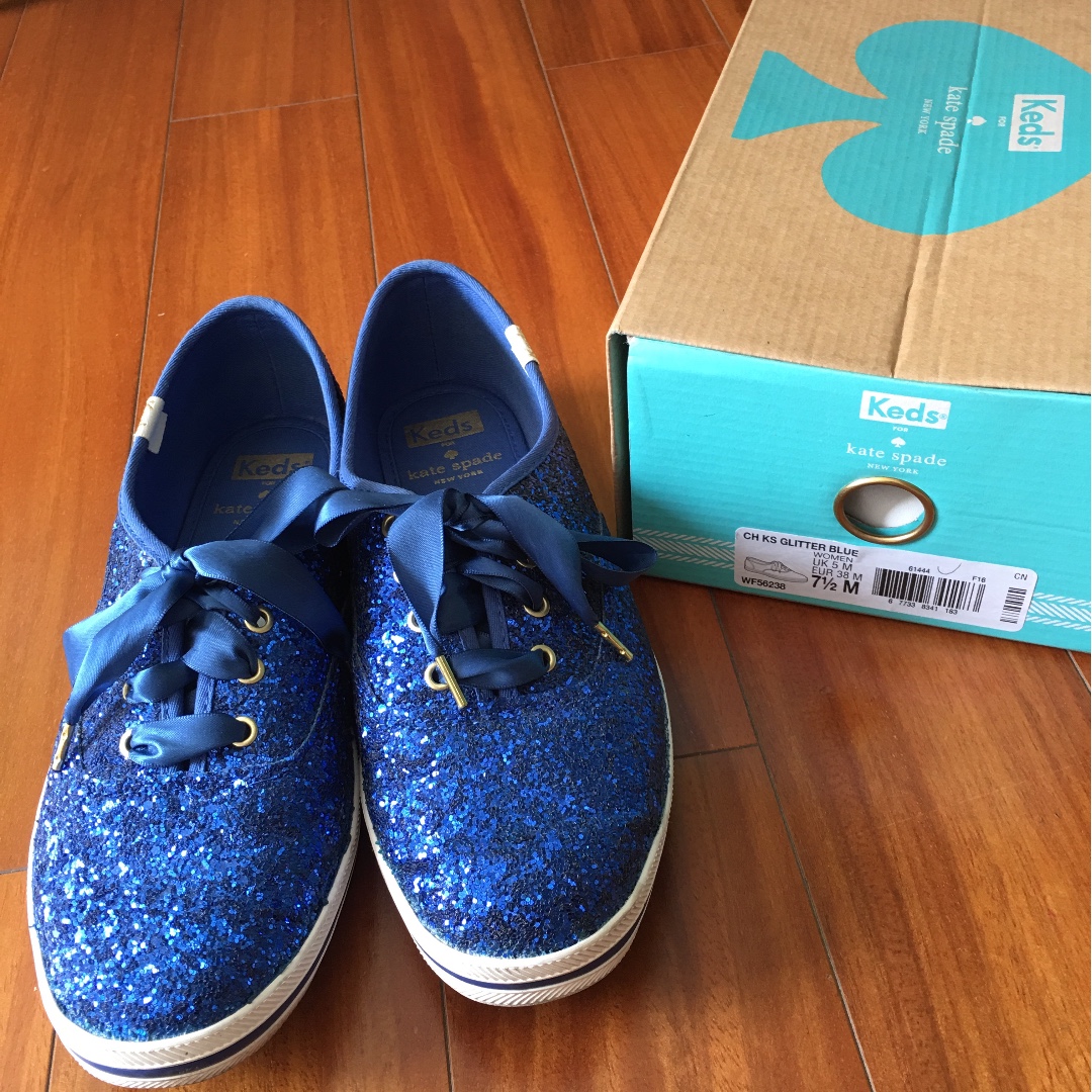 kate spade keds glitter blue