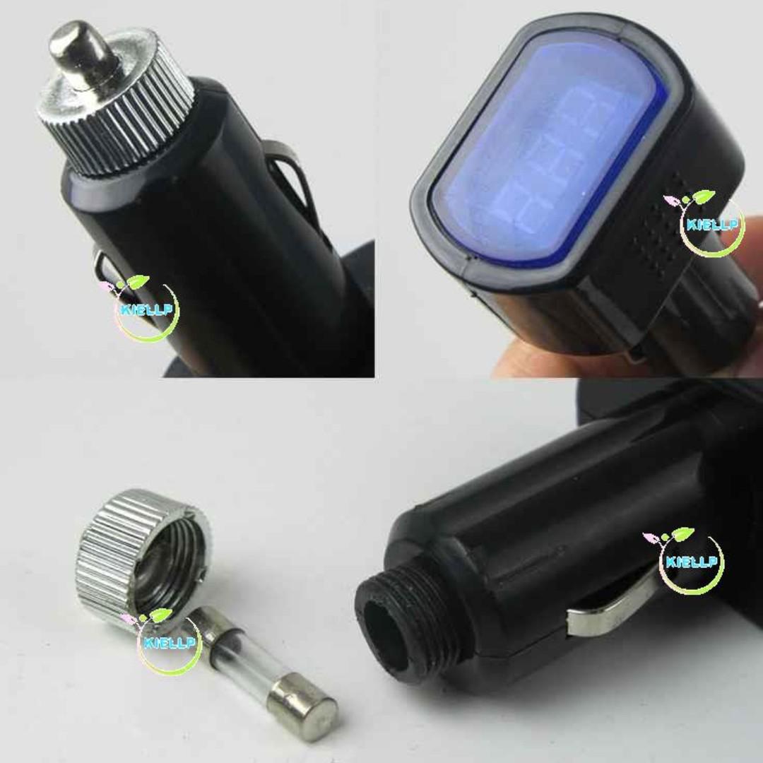 [KIBOT]High Quality Fused Vehicle Battery Volt Meter Tester LED Display 12V 24V Battery Monitor ...