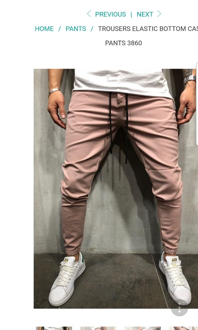 Monocloth elastic bottom casual pants 34, Men's Fashion, Bottoms