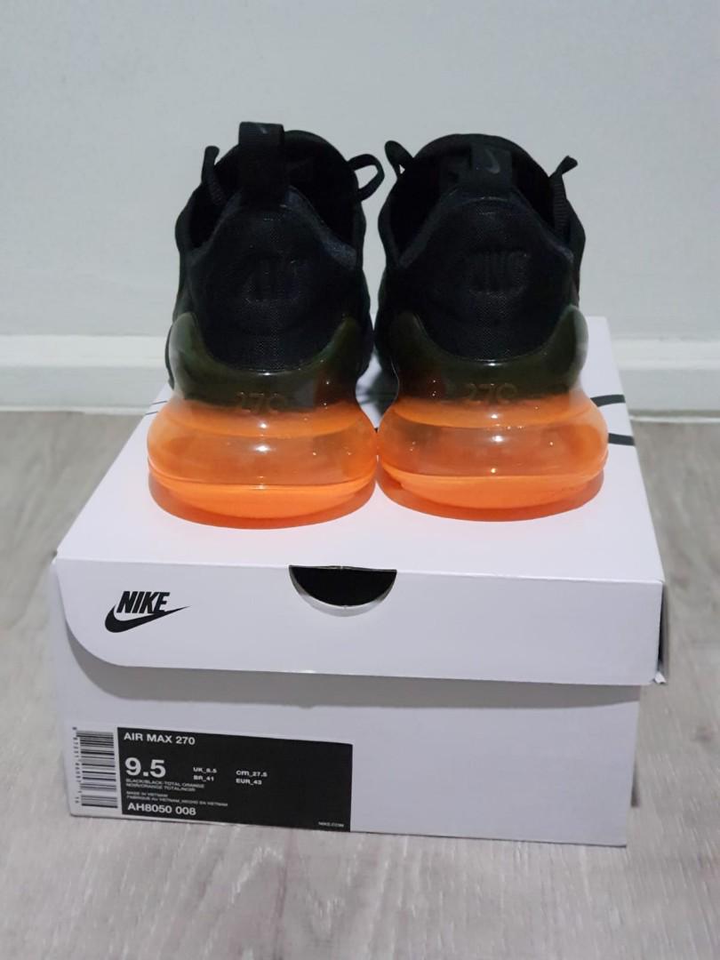 Nike air max 270 black and orange shop