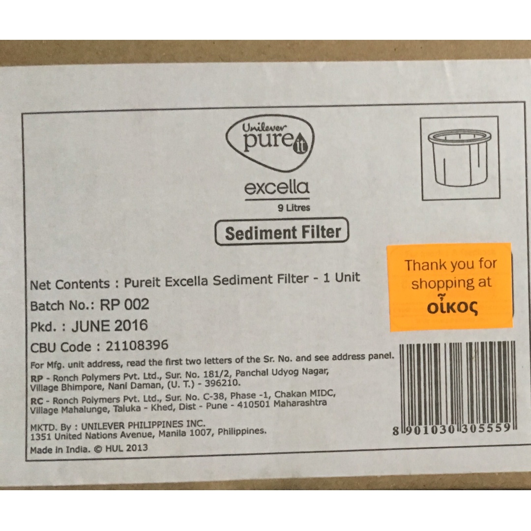 Pureit Excella Sediment Filter, TV & Home Appliances, Kitchen