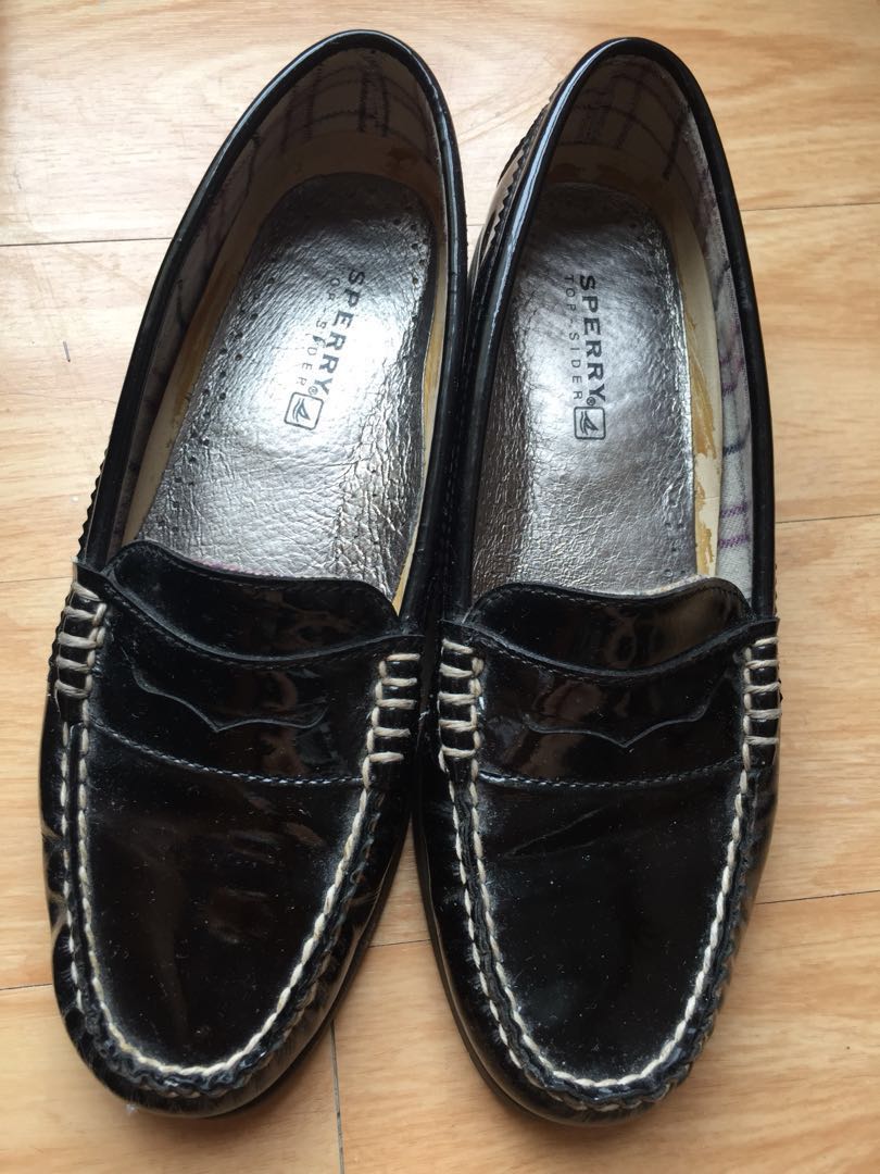 sperry patent leather loafers
