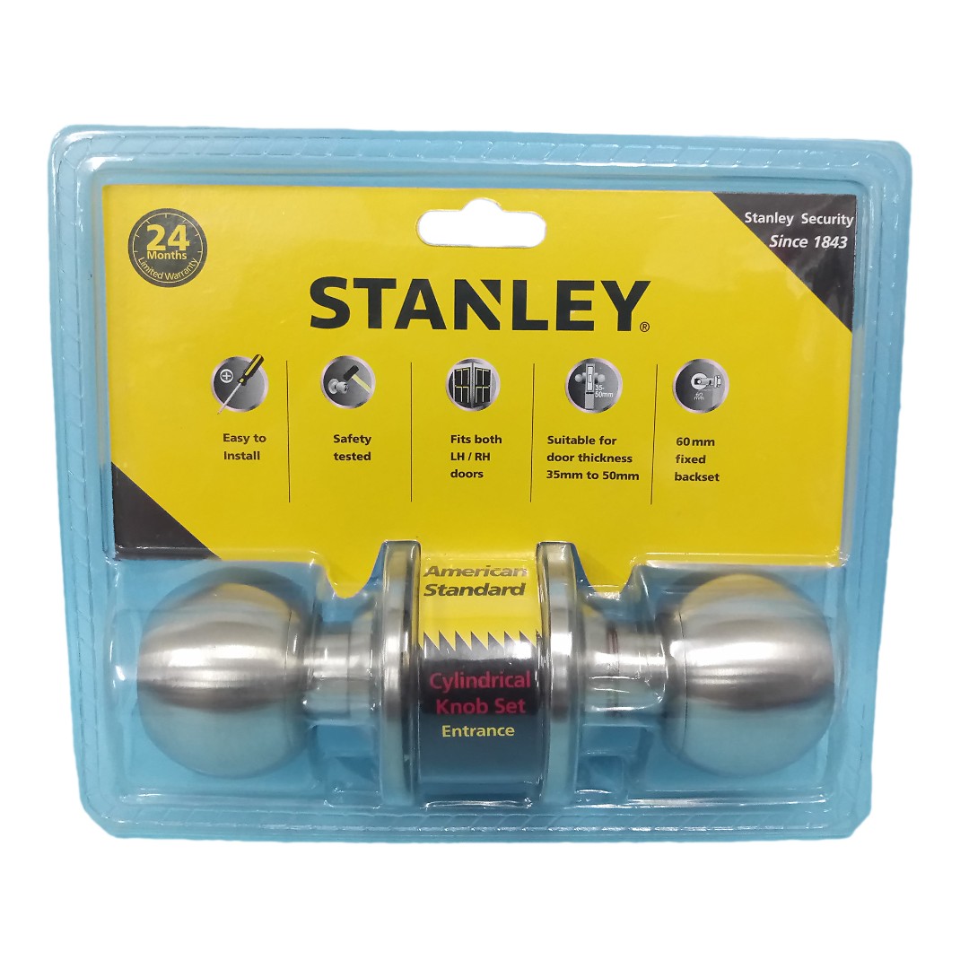STANLEY DOOR knob with 3 keys ORIGINAL cylindrical entrace, Furniture