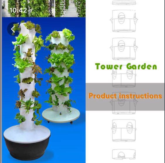 Tower Aeroponic Hydroponic Garden System Gardening Pots