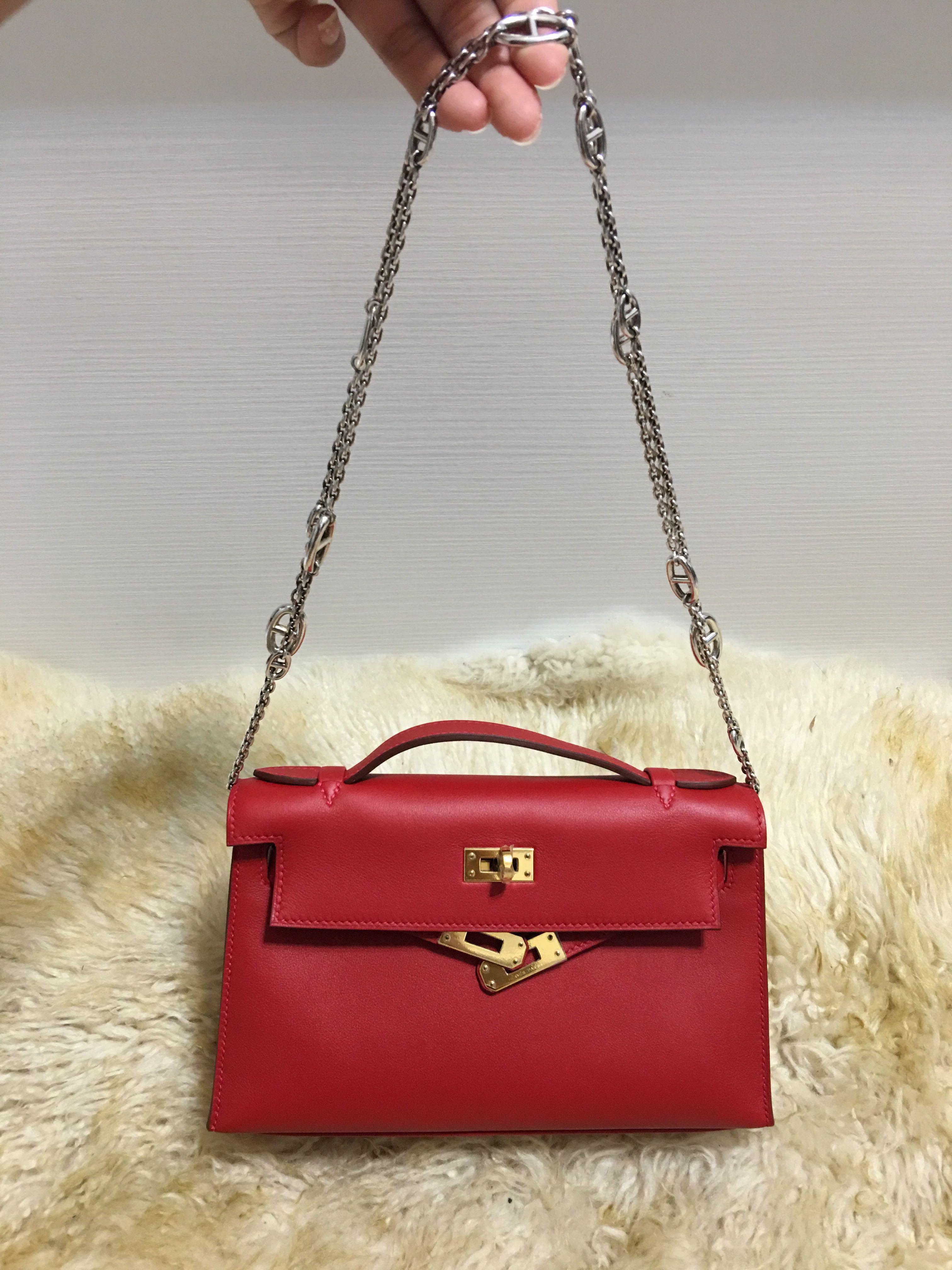 VIP限定 Hermes Kelly Pochette 5E 金釦 極美 mini kelly 膠膜未拆