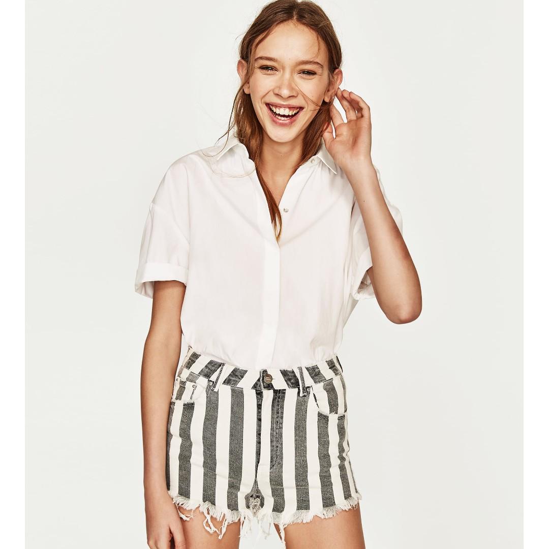 Zara striped shorts with leggings online