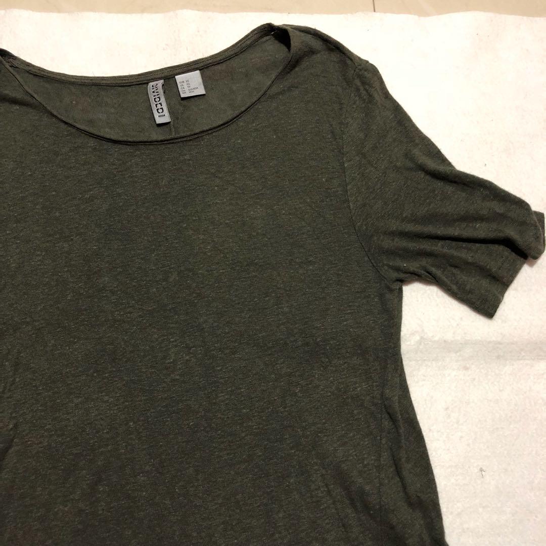 048 H M Basic Olive Green T Shirt Dress Women S Fashion Clothes Dresses Skirts On Carousell