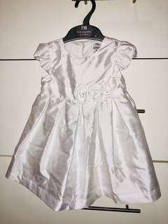 Carter's white luminous dress with diaper cover