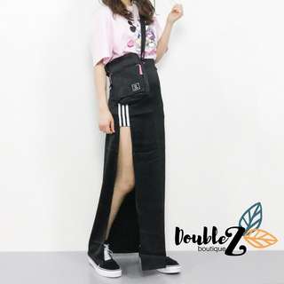 stripe side skirt
