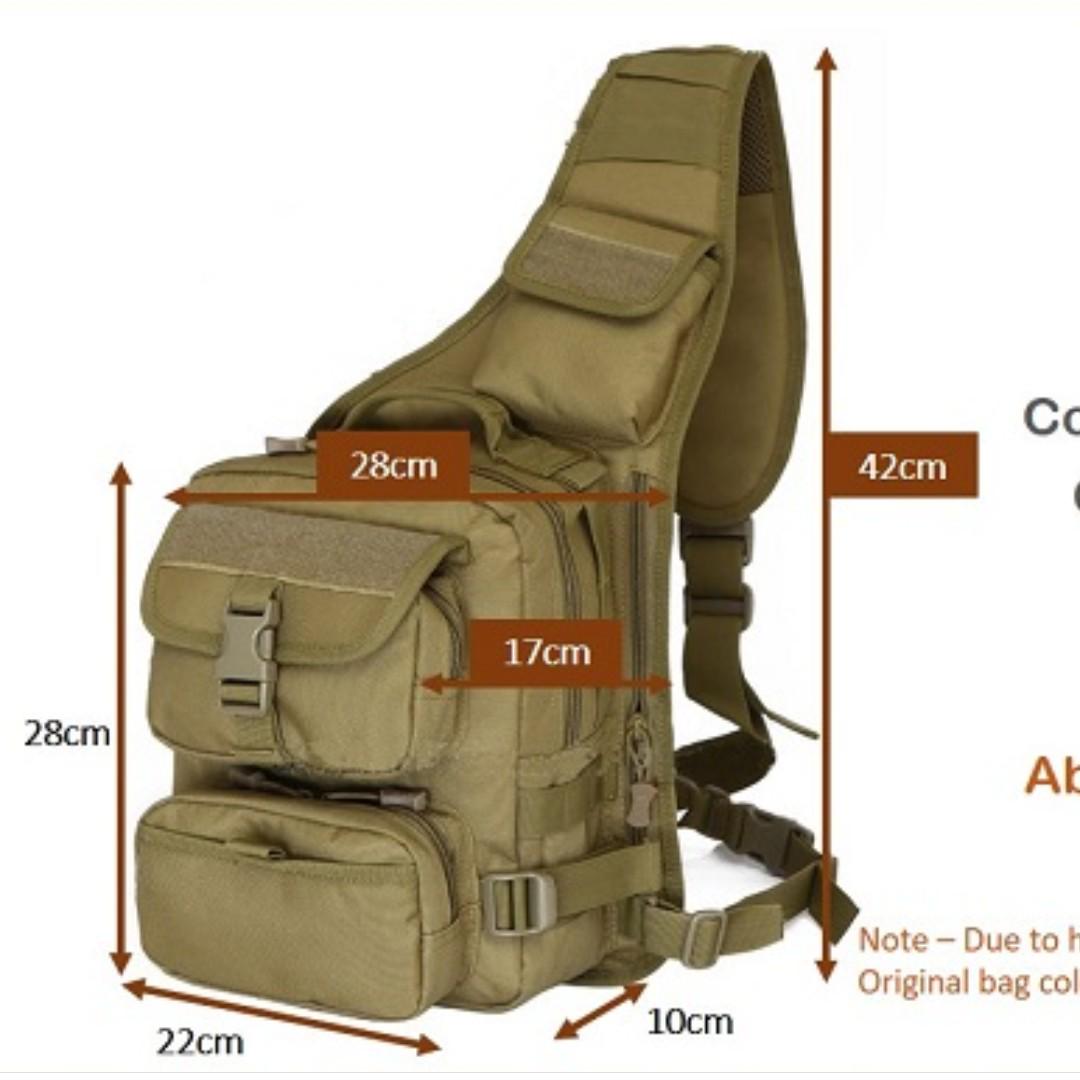 Vertical army sling bag top