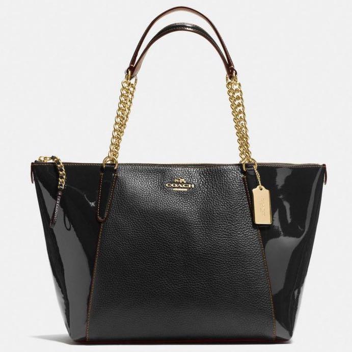Coach ava chain tote black hotsell