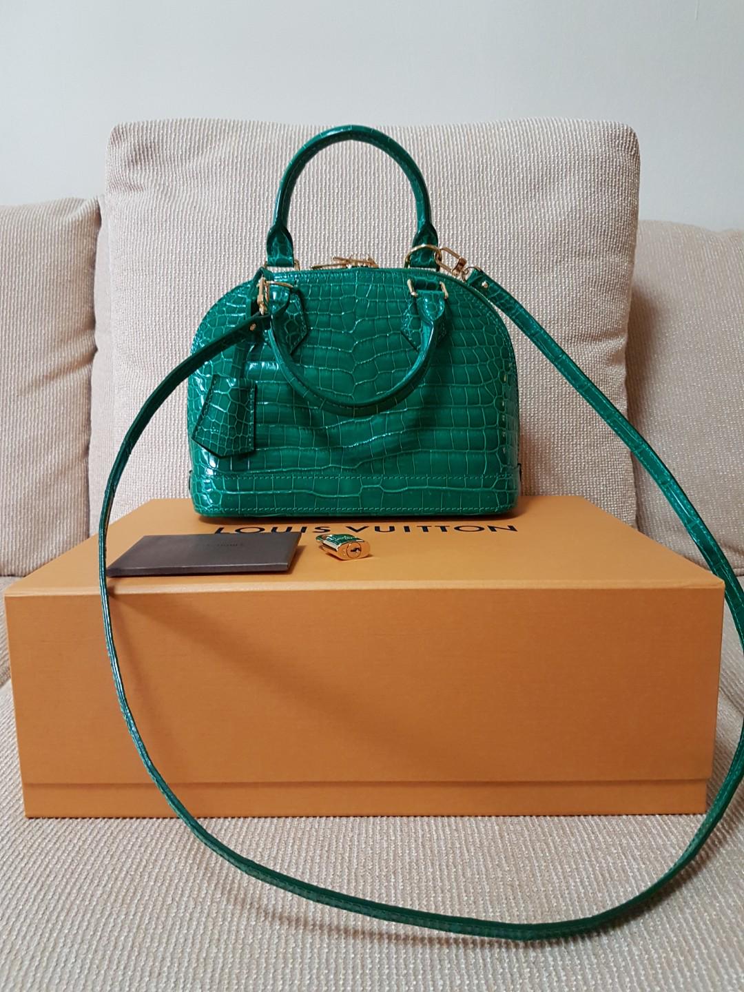 Alma bb crocodile handbag Louis Vuitton Orange in Crocodile - 32586803