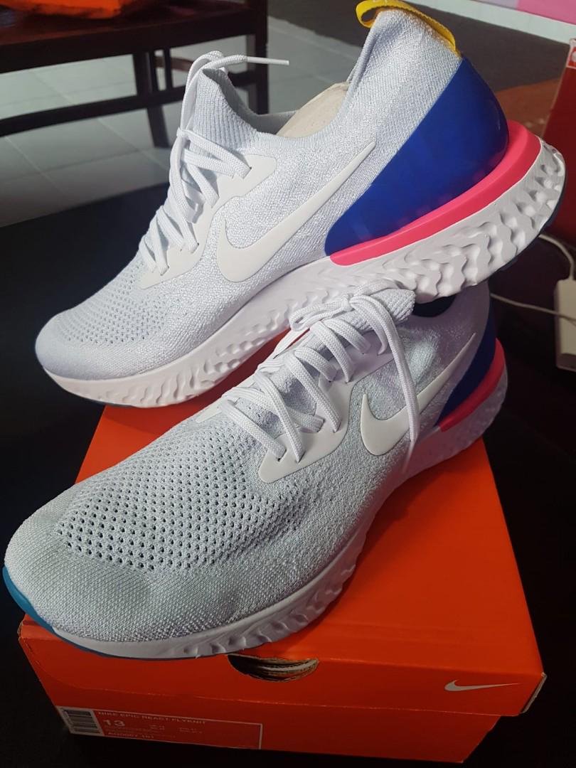 nike epic react moc flyknit white hydrogen blue