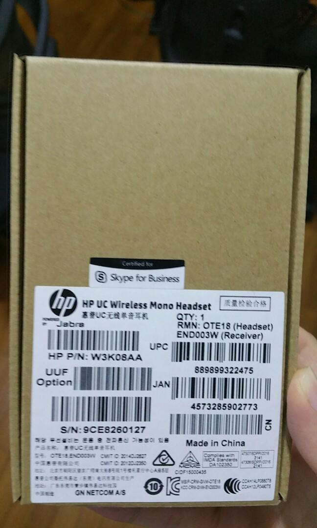 Hp uc online wireless mono headset