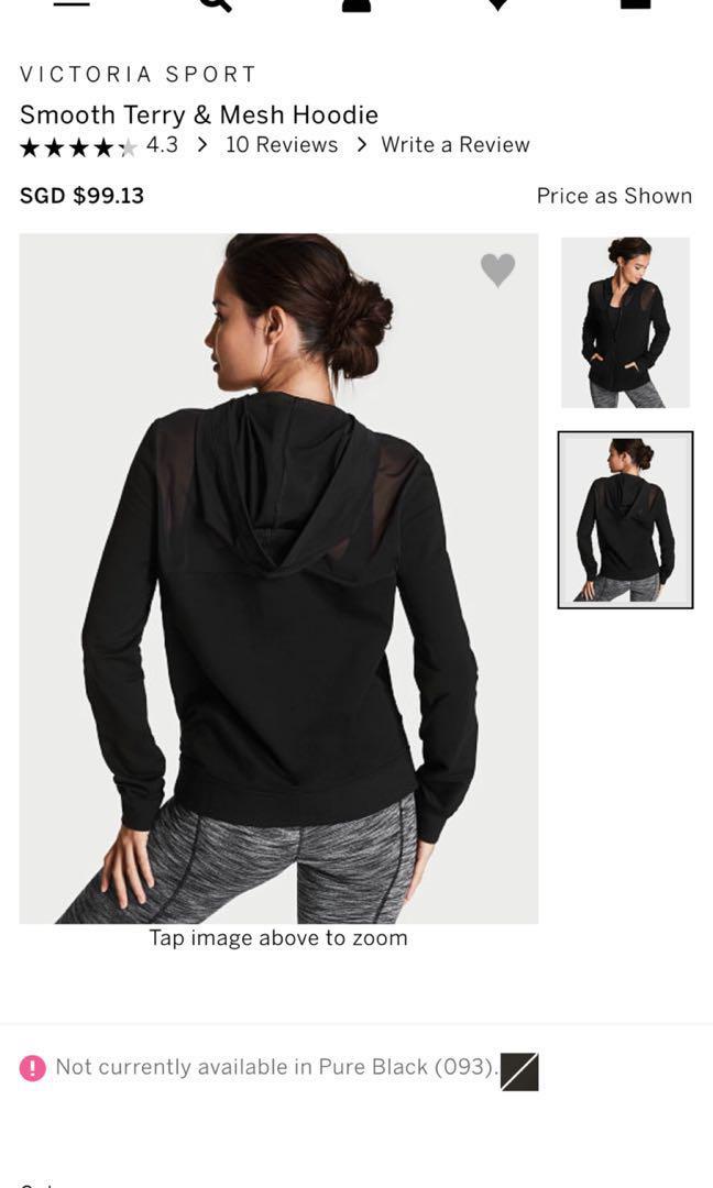 BNWT Victoria s Secret Smooth Terry Mesh Hoodie Women s Fashion Activewear on Carousell