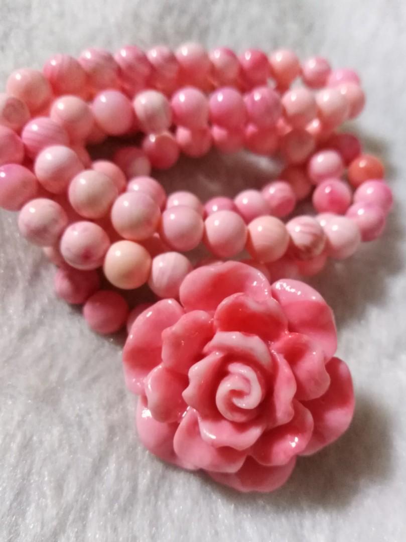 Coral shop rose beads