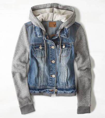 Denim Jacket with cloth sleeves, Women 