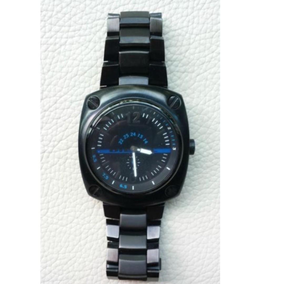 diesel black strap watch