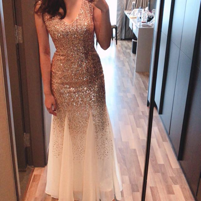Goddiva sequin and chiffon maxi dress sale