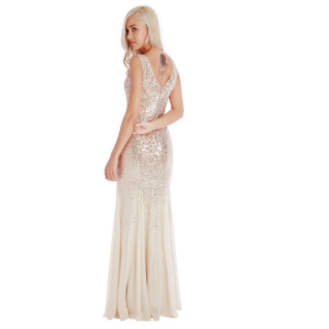Goddiva Sequin and Chiffon Maxi Dress Women s Fashion Muslimah