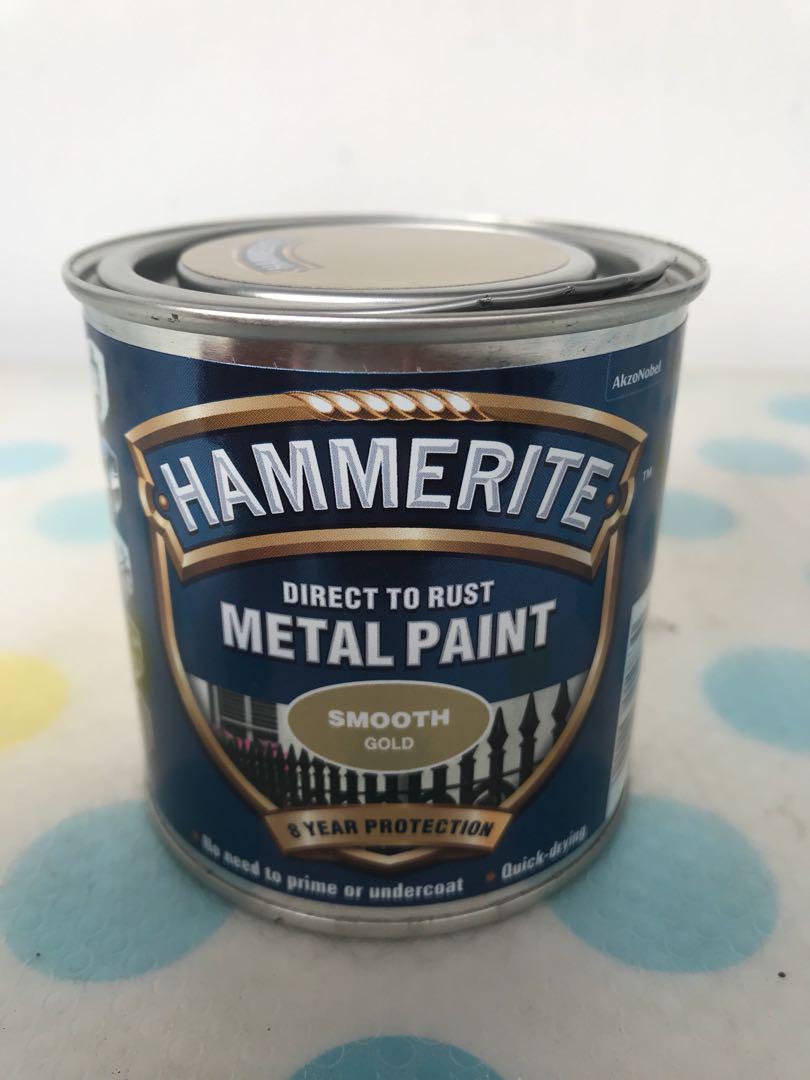 Hammerite Metal Paint / Smooth Gold Paint, Hobbies & Toys, Stationery