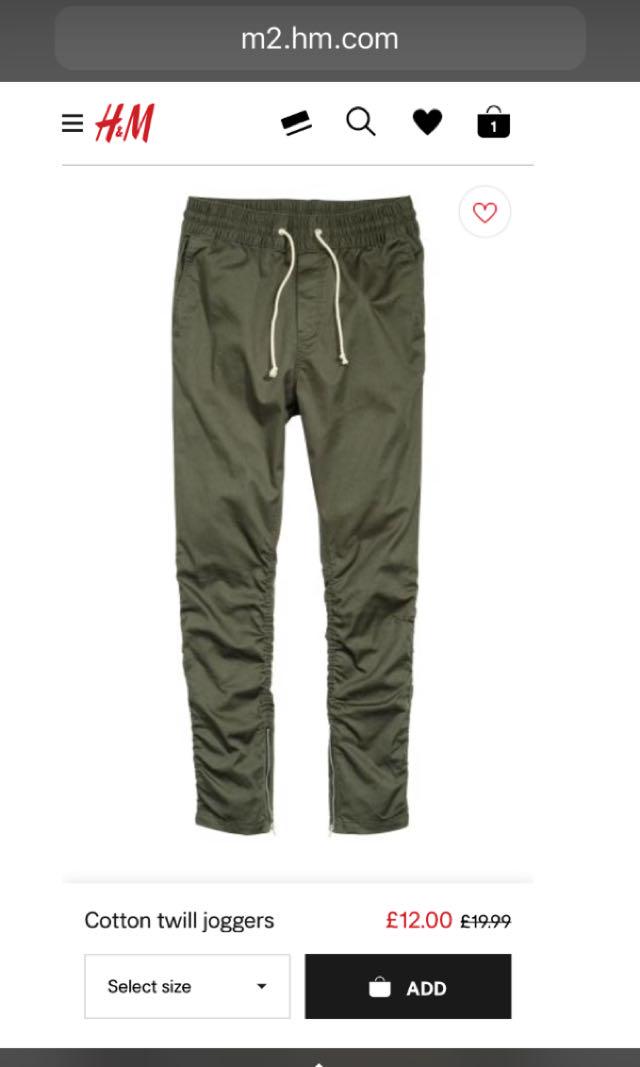 H&m twill zipper pants cheap