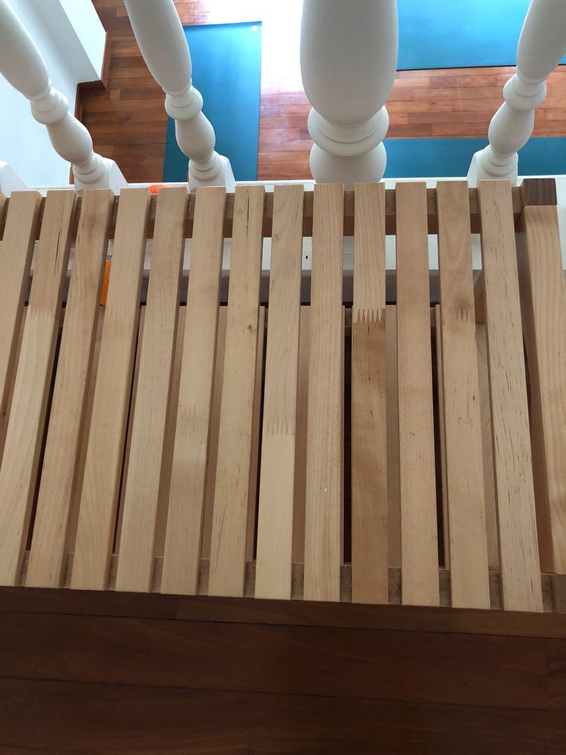 Ikea timber slatted shelves, Furniture & Home Living, Furniture