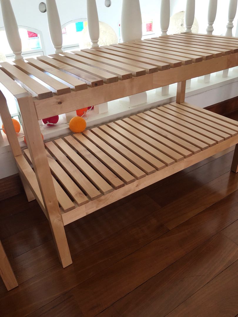 Ikea Timber Slatted Shelves Furniture Drawers On Carou