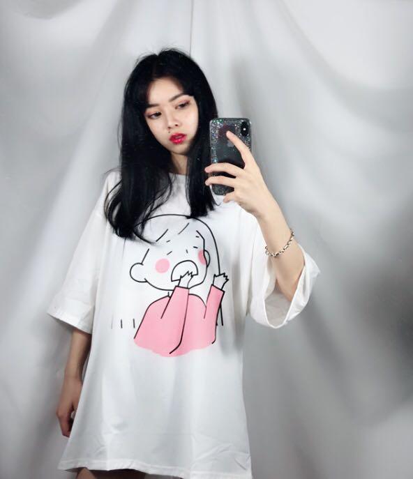 Korean Ulzzang Oversized Tee Shirt Dress Women S Fashion Clothes Tops On Carousell 736 x 1960 png 42 кб. sgd