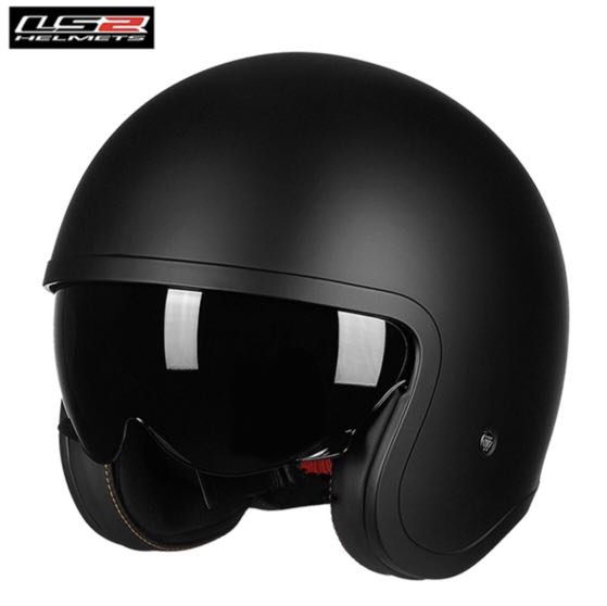 LS2 OF599 Spitfire Solid (Matt Black), Motorcycles, Motorcycle ...
