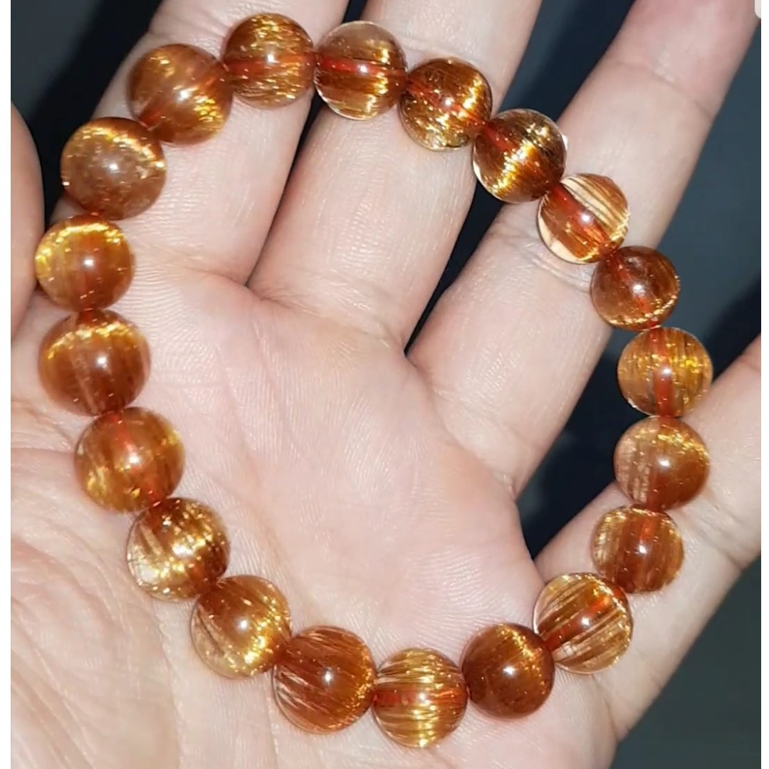 Copper rutilated quartz bracelet cheap