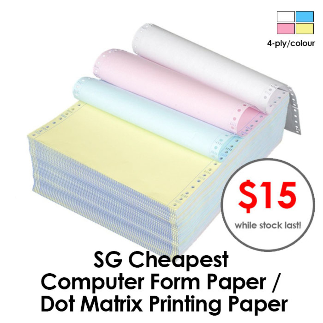 SG Cheapest Computer Form Paper / Dot Matrix Printing Paper (4ply