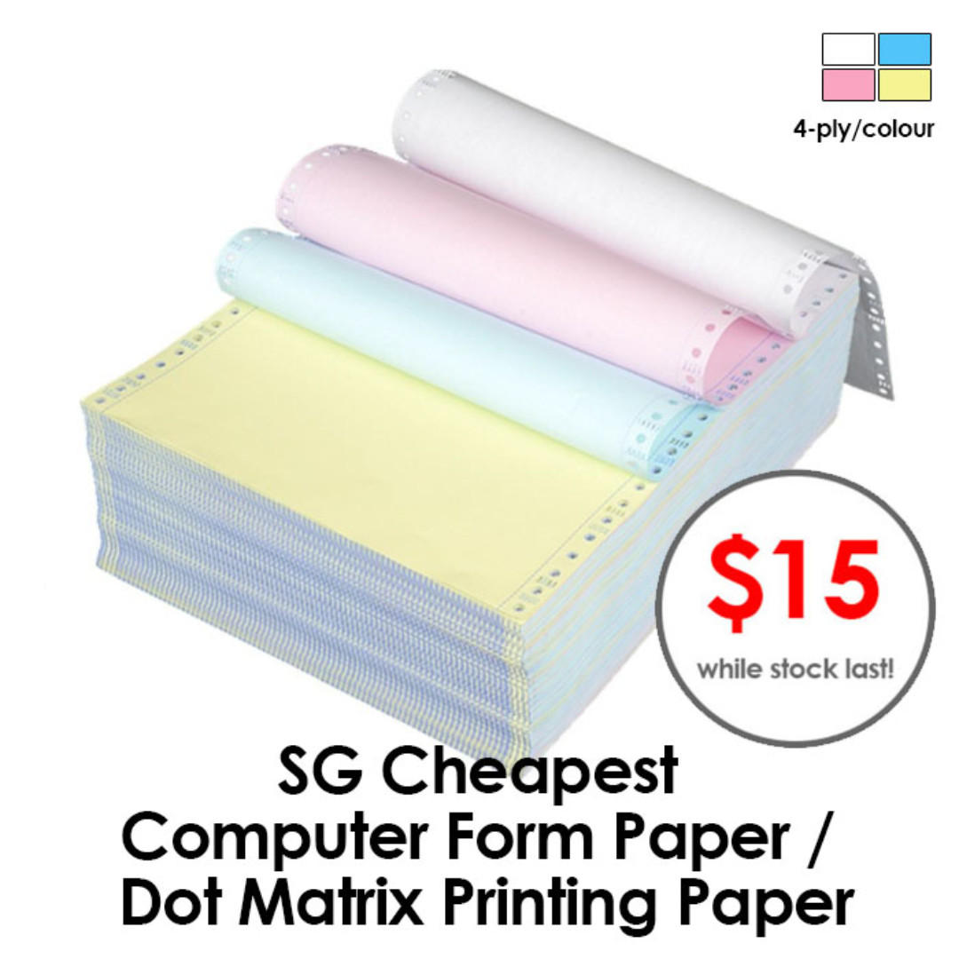 SG Cheapest Computer Form Paper / Dot Matrix Printing Paper (4ply