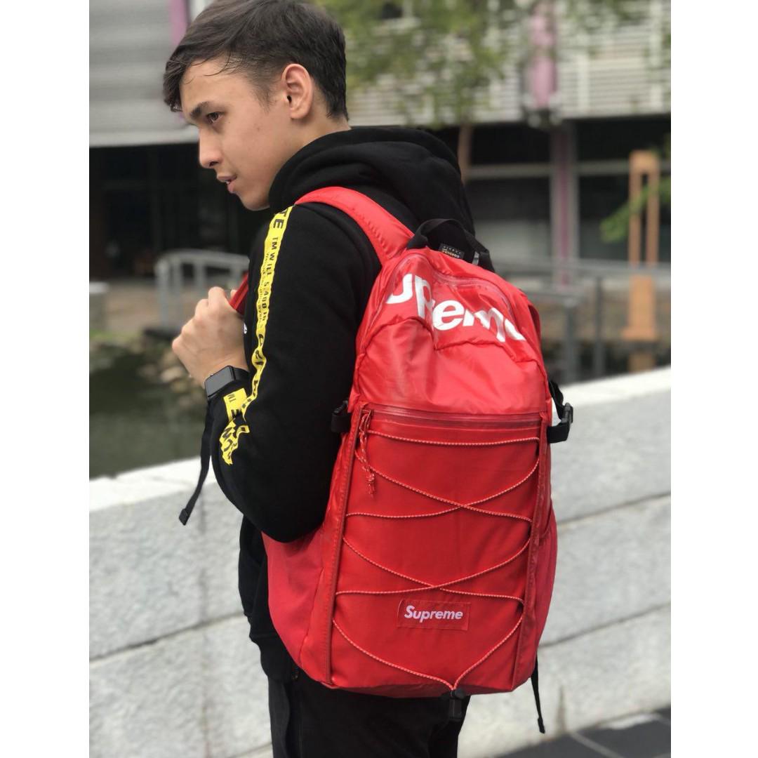 supreme backpack fw17 red