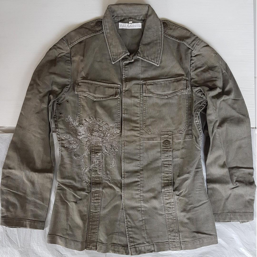 Vintage Military jacket Retro Style Funky Design Rare All Saints Designer Military Shirt United Kingdom Original Street Fashion so Stylish so