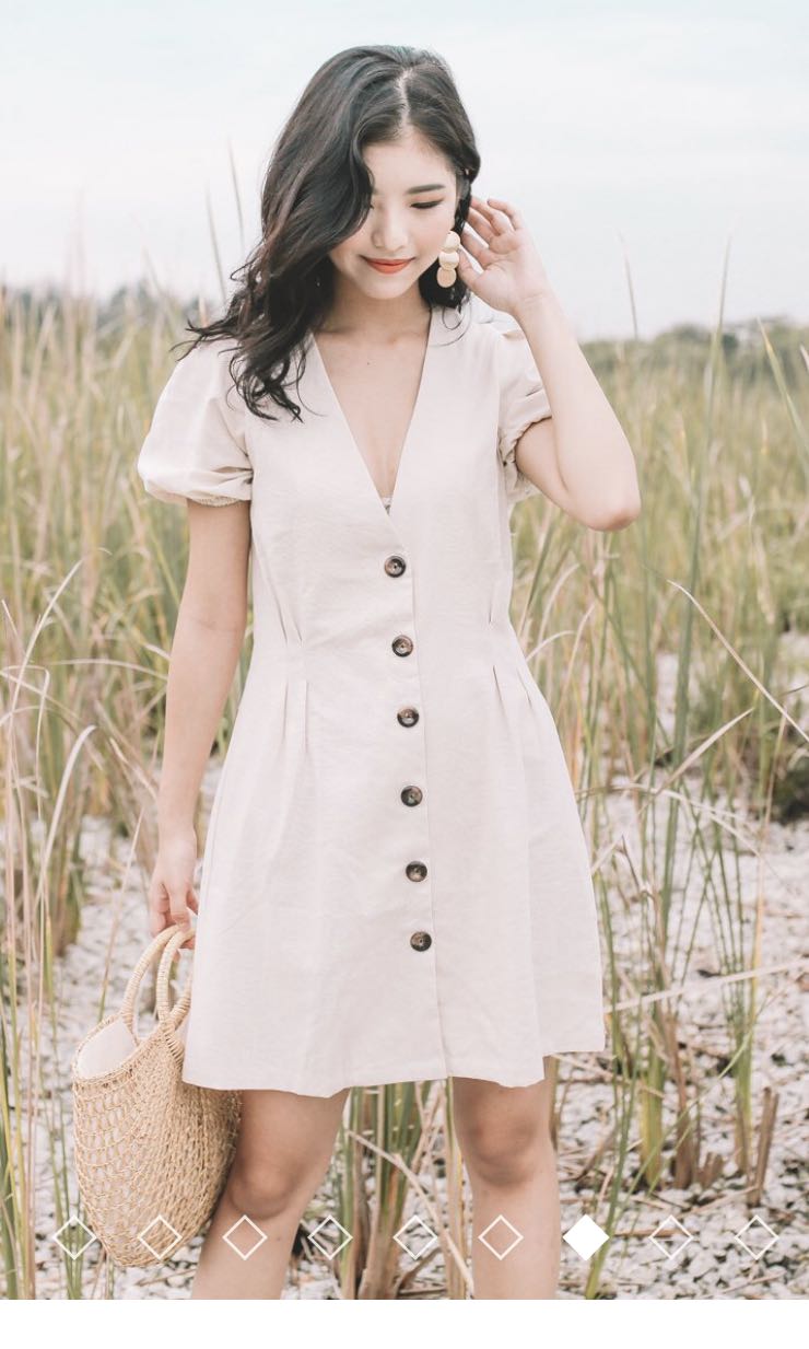 zara buttoned linen dress