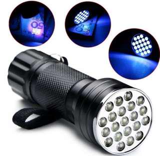 Portable Ultra Violet UV Flashlight 21 LED Purple Linternas Flash Torch