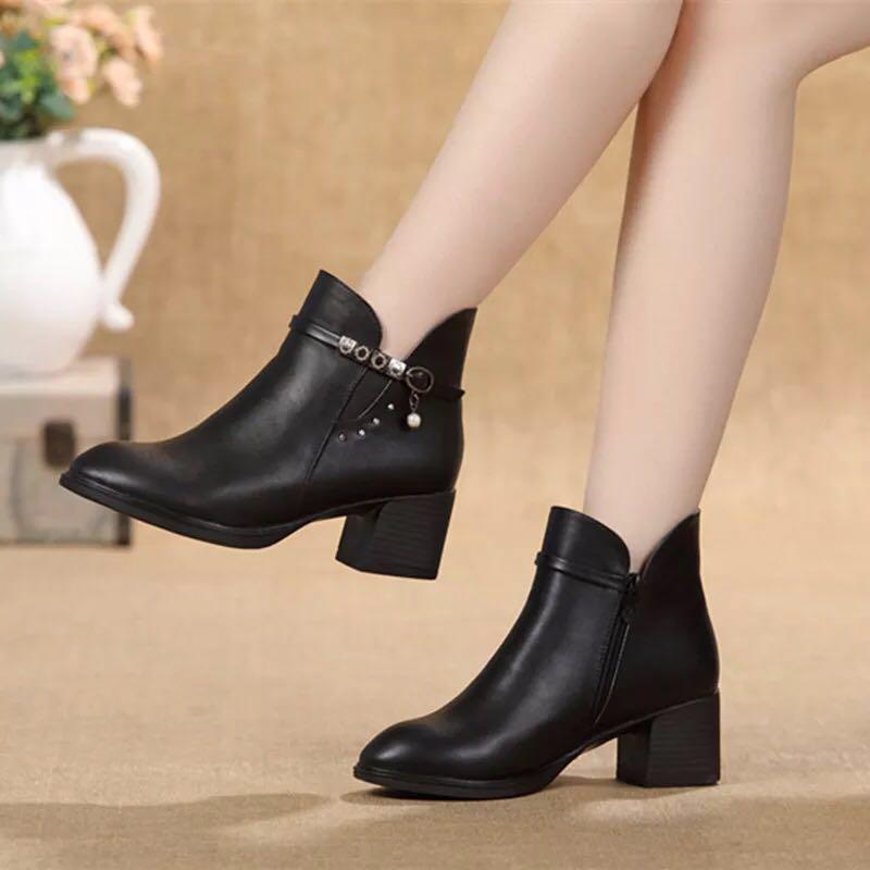 buy \u003e office ladies black ankle boots 