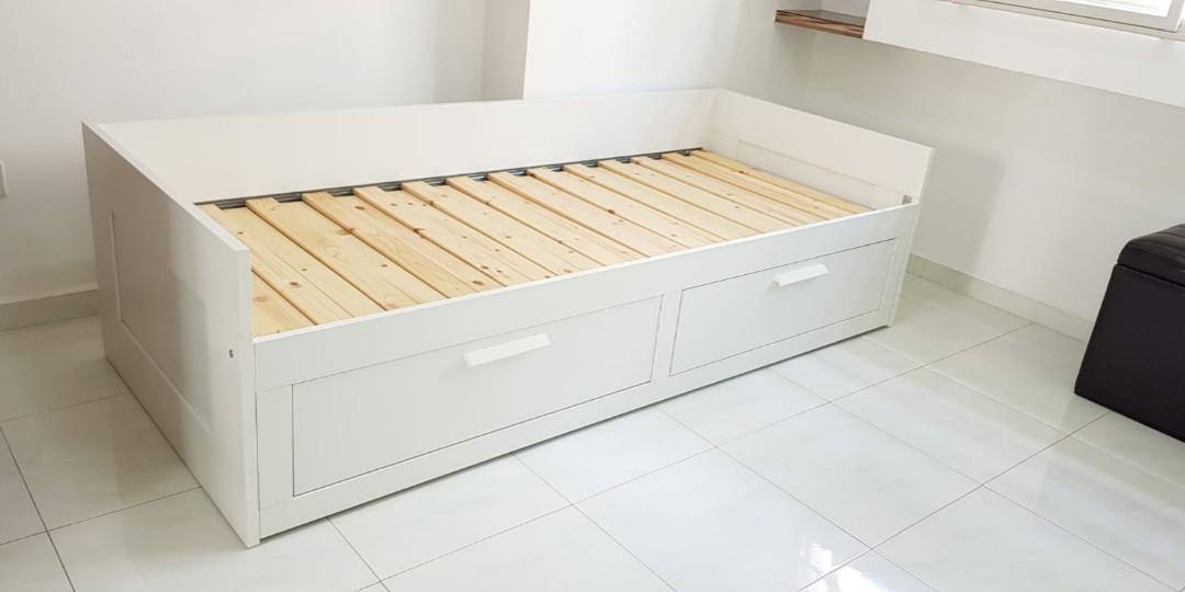 Brimnes Day Bed Frame With 2 Drawers Furniture Beds Mattresses