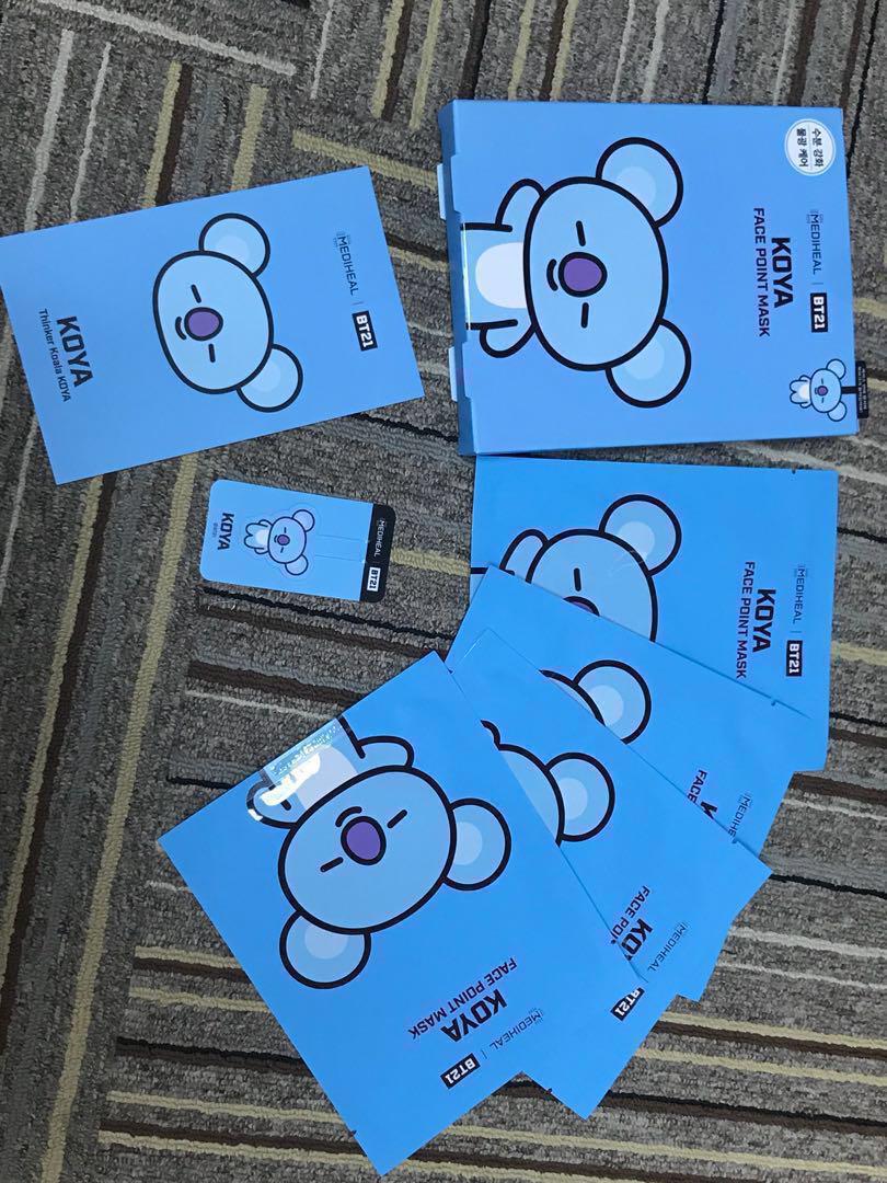 Download Bt21 X Mediheal Face Point Mask Entertainment K Wave On Carousell PSD Mockup Templates