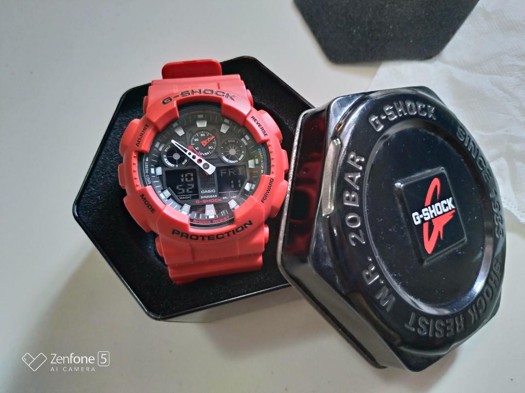 Casio Gshock GA100 Coke Red Matte Red Orig Authentic Analog