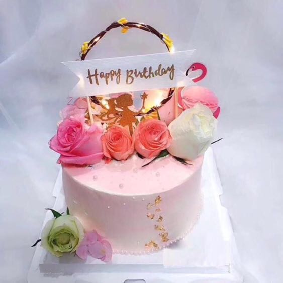 Diy Birthday Cake Deco Led Light Cake Topper Birthday Deco