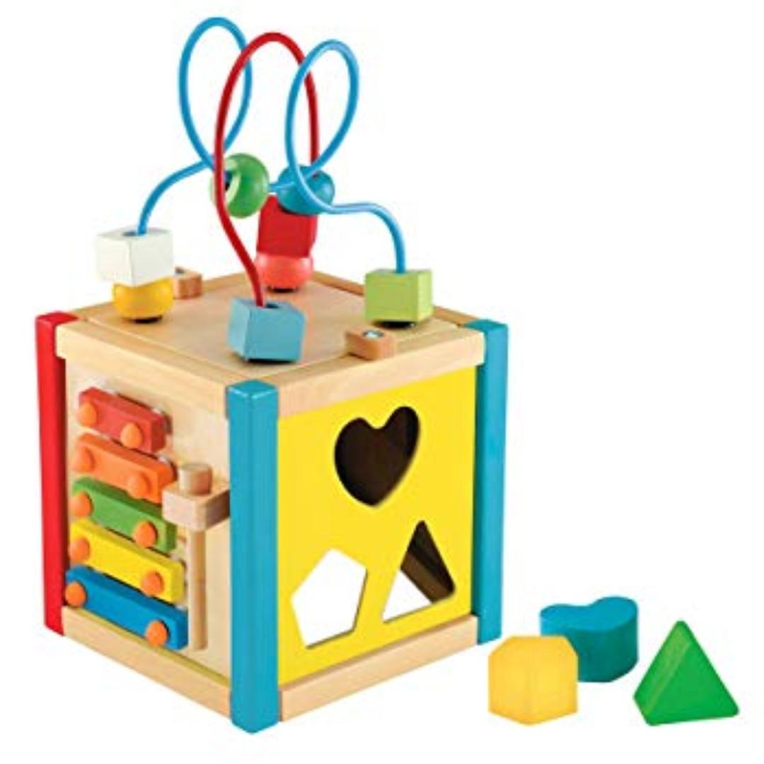 elc mini wooden activity cube