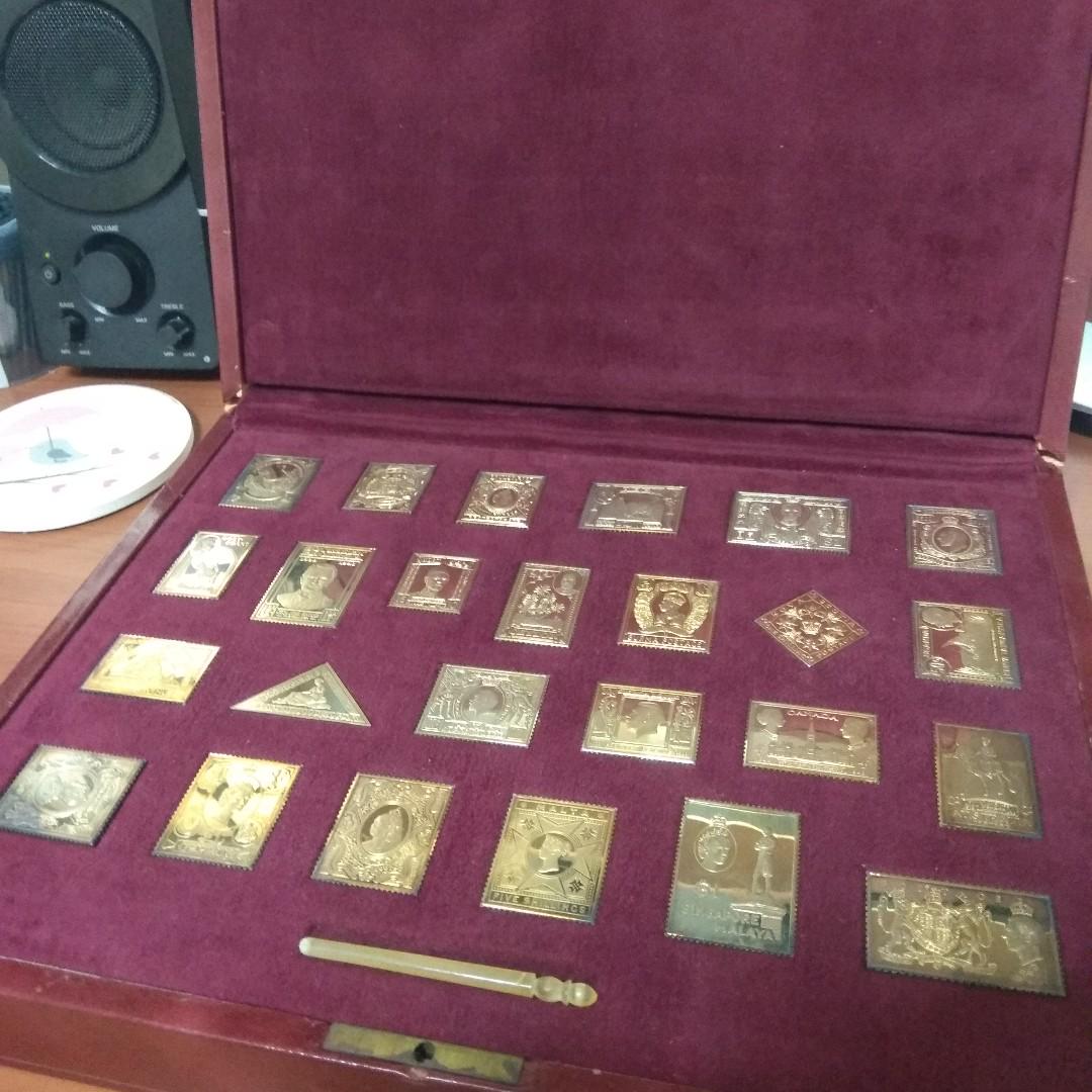 Gold Plated Silver .925 British Empire Collection Stamps
