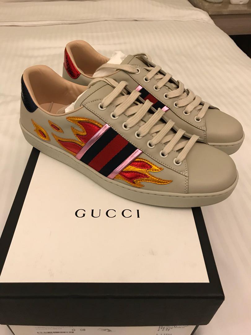 gucci ace sneaker with flames
