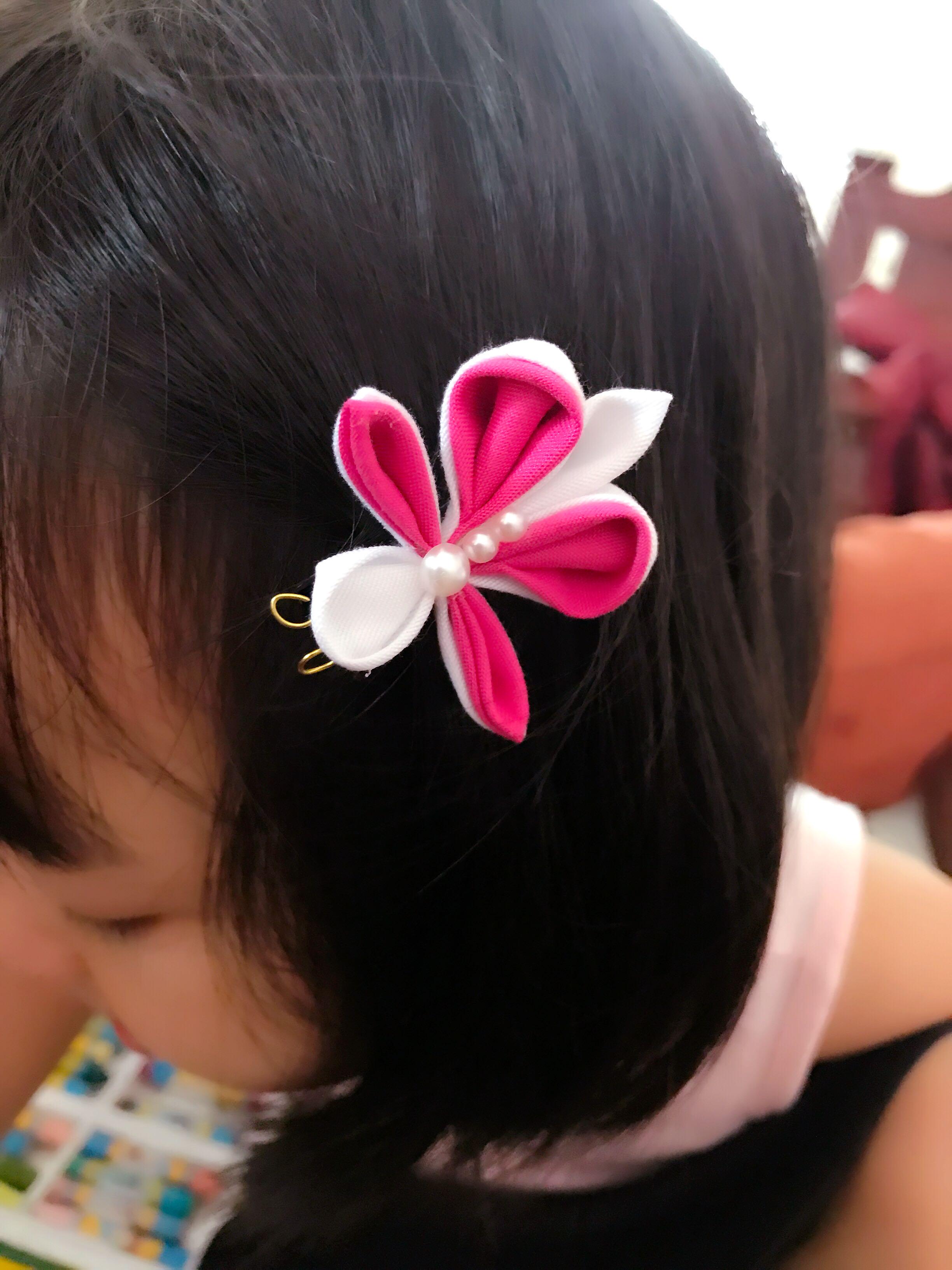 Handmade Hair Clip For Kids Japanese Kanzashi Dragonfly Design