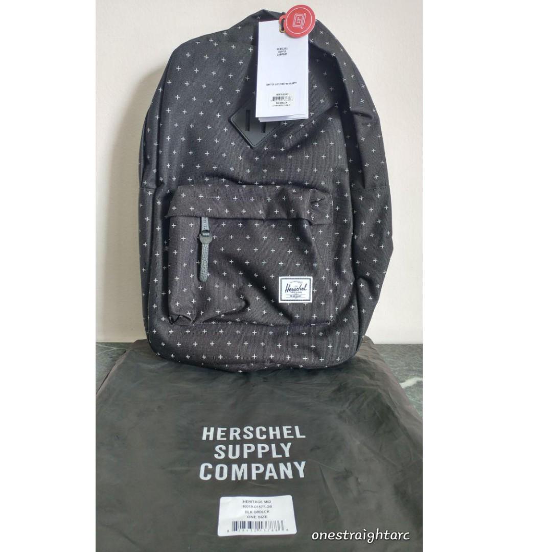 Herschel Classic backpack Black Gridlock Men s Fashion Bags