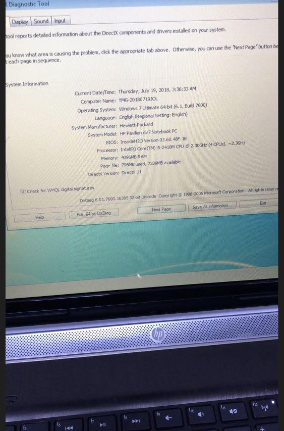 Hp Pavilion Dv7 Laptop 17 Core I5 2410m 4gb Ram 500gb Hdd Computers Tech Laptops Notebooks On Carousell