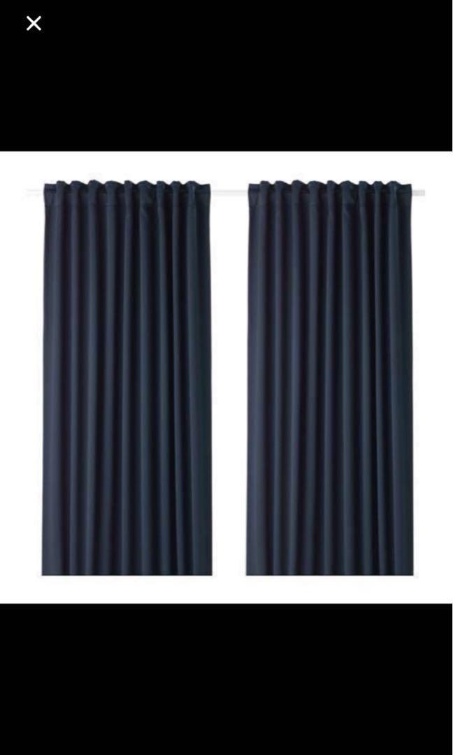 Majgull Block Out Curtains Dark Blue Furniture Home Decor